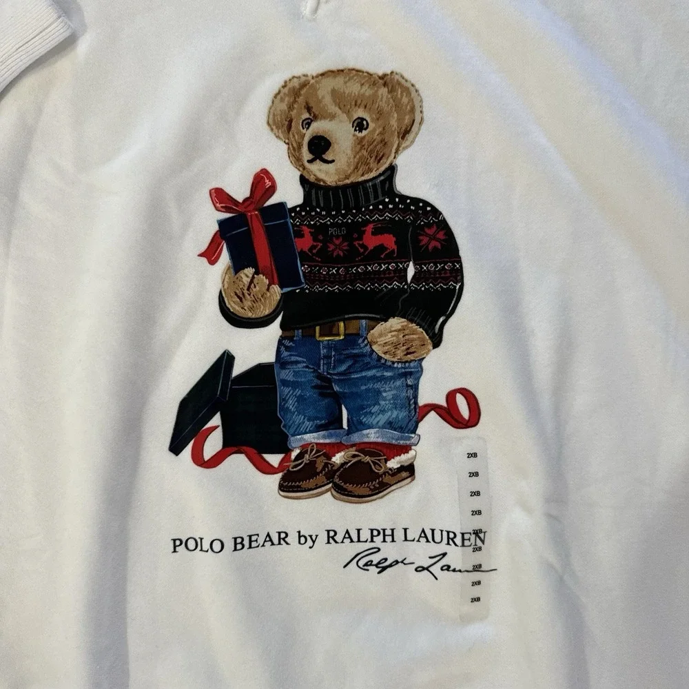 NWT Polo Ralph Lauren Christmas Bear Crewneck Pullover Sweatshirt‎ Sz 2XB